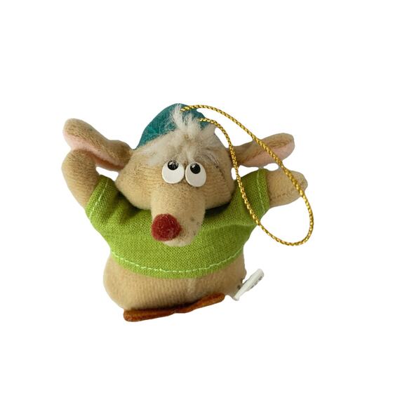 Vintage Christmas Ornament Gus The Mouse Disney Cinderella Plush Fabric - Picture 1 of 5